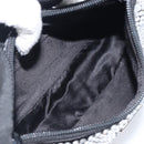 PRADA Hand Pouch Satin Black Silver Auth 210197SAM-18