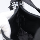PRADA Hand Pouch Satin Black Silver Auth 210197SAM-22