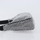 PRADA Hand Pouch Satin Black Silver Auth 210197SAM-4