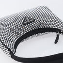 PRADA Hand Pouch Satin Black Silver Auth 210197SAM-6