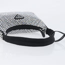 PRADA Hand Pouch Satin Black Silver Auth 210197SAM-7