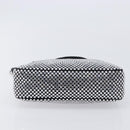 PRADA Hand Pouch Satin Black Silver Auth 210197SAM-5