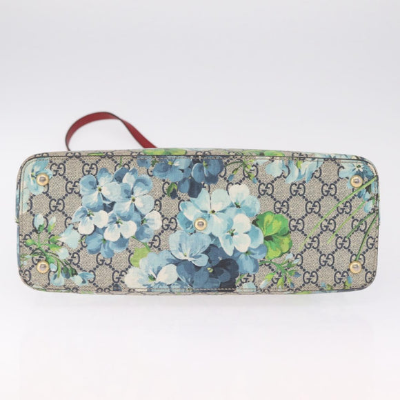 GUCCI GG Supreme GG Blooms Hand Bag PVC 2way Navy Gold 409534 Auth 210198V