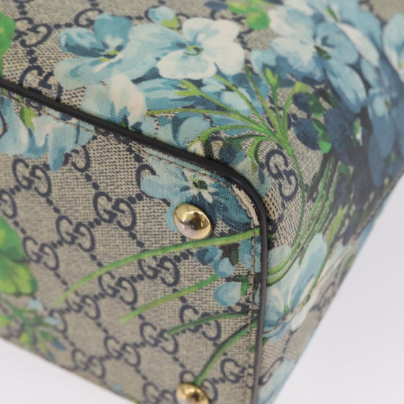 GUCCI GG Supreme GG Blooms Hand Bag PVC 2way Navy Gold 409534 Auth 210198V