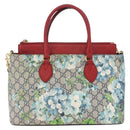 GUCCI GG Supreme GG Blooms Hand Bag PVC 2way Navy Gold 409534 Auth 210198V-2