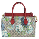 GUCCI GG Supreme GG Blooms Hand Bag PVC 2way Navy Gold 409534 Auth 210198V-3