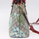 GUCCI GG Supreme GG Blooms Hand Bag PVC 2way Navy Gold 409534 Auth 210198V-5