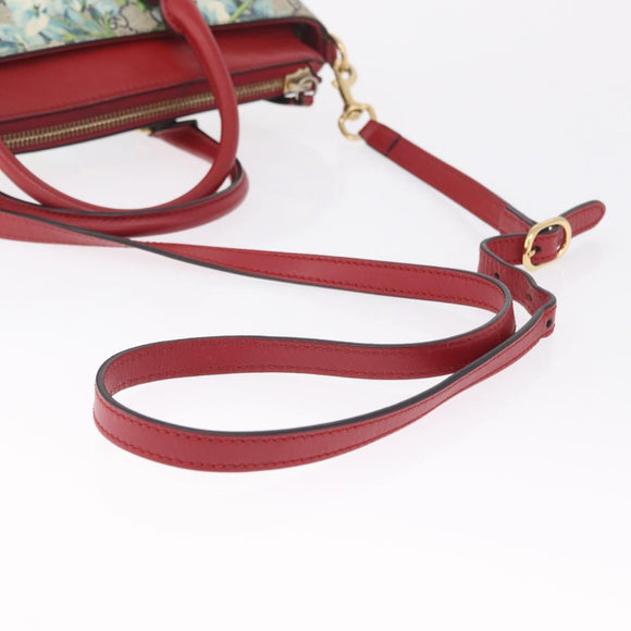GUCCI GG Supreme GG Blooms Hand Bag PVC 2way Navy Gold 409534 Auth 210198V