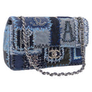 CHANEL Chain Shoulder Bag Denim Blue Silver CC Auth 210199SM-1