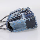 CHANEL Chain Shoulder Bag Denim Blue Silver CC Auth 210199SM-4