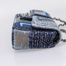 CHANEL Chain Shoulder Bag Denim Blue Silver CC Auth 210199SM-5