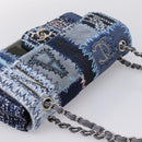 CHANEL Chain Shoulder Bag Denim Blue Silver CC Auth 210199SM-6