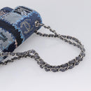 CHANEL Chain Shoulder Bag Denim Blue Silver CC Auth 210199SM-7