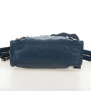 Balenciaga Classic Mini City Bag Leather 2way Blue Silver 300295 Auth 210200M-11