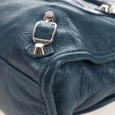 Balenciaga Classic Mini City Bag Leather 2way Blue Silver 300295 Auth 210200M-13