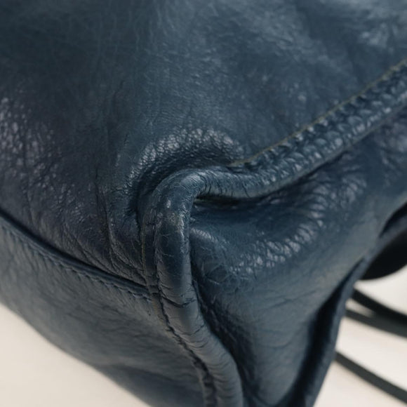 Balenciaga Classic Mini City Bag Leather 2way Blue Silver 300295 Auth 210200M