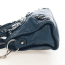 Balenciaga Classic Mini City Bag Leather 2way Blue Silver 300295 Auth 210200M-4