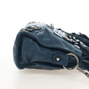 Balenciaga Classic Mini City Bag Leather 2way Blue Silver 300295 Auth 210200M-5