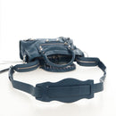 Balenciaga Classic Mini City Bag Leather 2way Blue Silver 300295 Auth 210200M-9