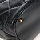 CHANEL Matelasse Chain Shoulder Tote Bag Caviar Skin Black Gold CC Auth 210201M-13