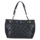 CHANEL Matelasse Chain Shoulder Tote Bag Caviar Skin Black Gold CC Auth 210201M-3