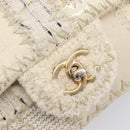 CHANEL Chain Shoulder Bag Canvas Ivory Gold CC Auth 210203SM-19