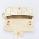 CHANEL Chain Shoulder Bag Canvas Ivory Gold CC Auth 210203SM-21