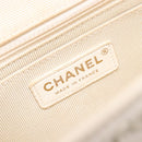CHANEL Chain Shoulder Bag Canvas Ivory Gold CC Auth 210203SM-24