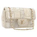 CHANEL Chain Shoulder Bag Canvas Ivory Gold CC Auth 210203SM-1