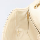 CHANEL Chain Shoulder Bag Canvas Ivory Gold CC Auth 210203SM-26