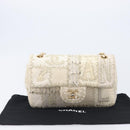 CHANEL Chain Shoulder Bag Canvas Ivory Gold CC Auth 210203SM-12