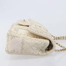 CHANEL Chain Shoulder Bag Canvas Ivory Gold CC Auth 210203SM-3