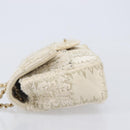 CHANEL Chain Shoulder Bag Canvas Ivory Gold CC Auth 210203SM-4