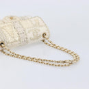 CHANEL Chain Shoulder Bag Canvas Ivory Gold CC Auth 210203SM-7