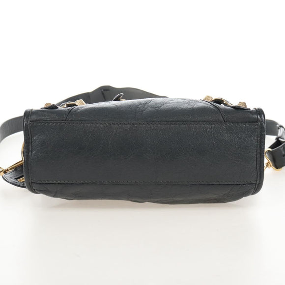 Balenciaga Giant Mini City Hand Bag Leather 2way Gray Gold 309544 Auth 210204M