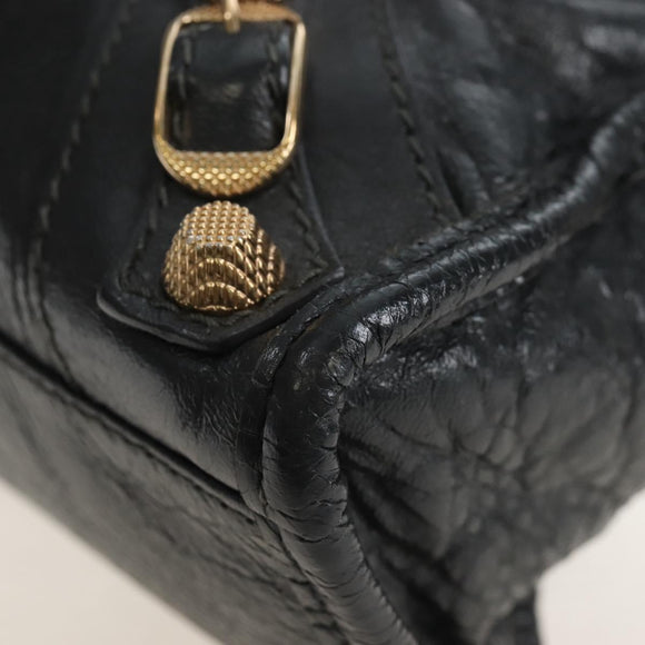 Balenciaga Giant Mini City Hand Bag Leather 2way Gray Gold 309544 Auth 210204M