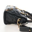 Balenciaga Giant Mini City Hand Bag Leather 2way Gray Gold 309544 Auth 210204M-5
