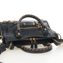 Balenciaga Giant Mini City Hand Bag Leather 2way Gray Gold 309544 Auth 210204M-6