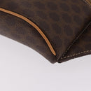 CELINE Macadam Canvas Circle Body Bag PVC Leather Brown Gold Auth 210205V-13