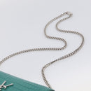 Saint Laurent Kate Chain Bag Leather Croco-Embossed Green Silver Auth 210206M-8