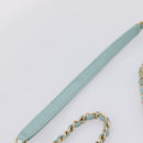 CHANEL Matelasse Chain Bag Lamb Skin 2way Light Blue Gold CC Auth 210207SAM-11