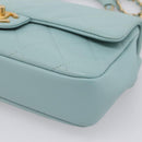 CHANEL Matelasse Chain Bag Lamb Skin 2way Light Blue Gold CC Auth 210207SAM-13