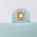CHANEL Matelasse Chain Bag Lamb Skin 2way Light Blue Gold CC Auth 210207SAM-19