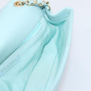 CHANEL Matelasse Chain Bag Lamb Skin 2way Light Blue Gold CC Auth 210207SAM-23