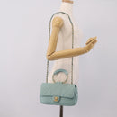 CHANEL Matelasse Chain Bag Lamb Skin 2way Light Blue Gold CC Auth 210207SAM-30