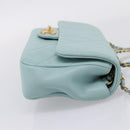 CHANEL Matelasse Chain Bag Lamb Skin 2way Light Blue Gold CC Auth 210207SAM-5