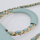 CHANEL Matelasse Chain Bag Lamb Skin 2way Light Blue Gold CC Auth 210207SAM-8