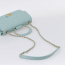 CHANEL Matelasse Chain Bag Lamb Skin 2way Light Blue Gold CC Auth 210207SAM-9