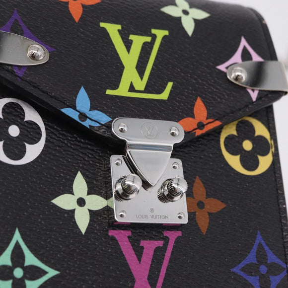 LOUIS VUITTON Multicolor Phone Pouch Metis Pouch Black M14098 LV Auth 210208SAM