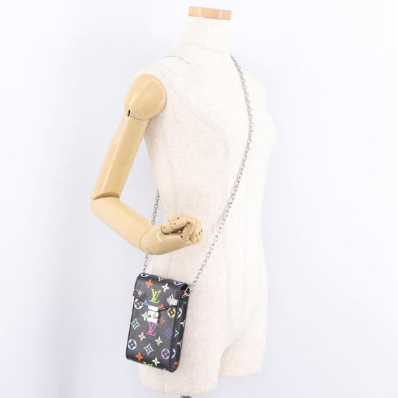 LOUIS VUITTON Multicolor Phone Pouch Metis Pouch Black M14098 LV Auth 210208SAM